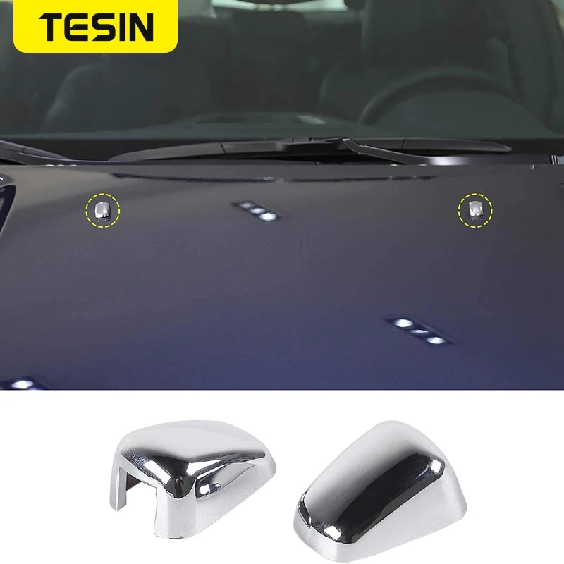

TESIN ABS Car Styling Windshield Wiper Water Spray Nozzles Cover For Dodge Ram 1500 2010-2015 High Quality Exterior Accessories
