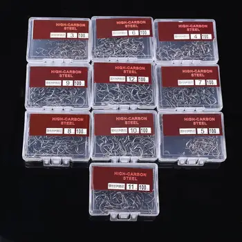 SUPER PROMO ❤️ 1000Pcs 10 size Fishhooks Jig Bait Sharpened Fishing Hooks Set Single Circle Fishhook Tackle Accessories Sharp Fishing Hooks - discount item 30% OFF Sports & Entertainment