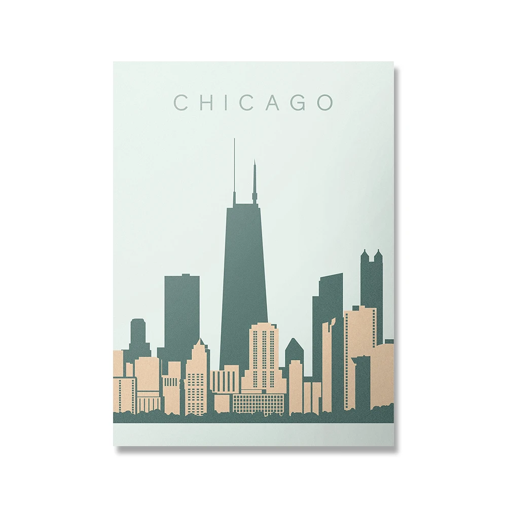 Nordic-Vintage-Travel-Cities-Poster-New-York-San-Francisco-Chicago-Texas-Landscape-Art-Canvas-Painting-Wall (6)