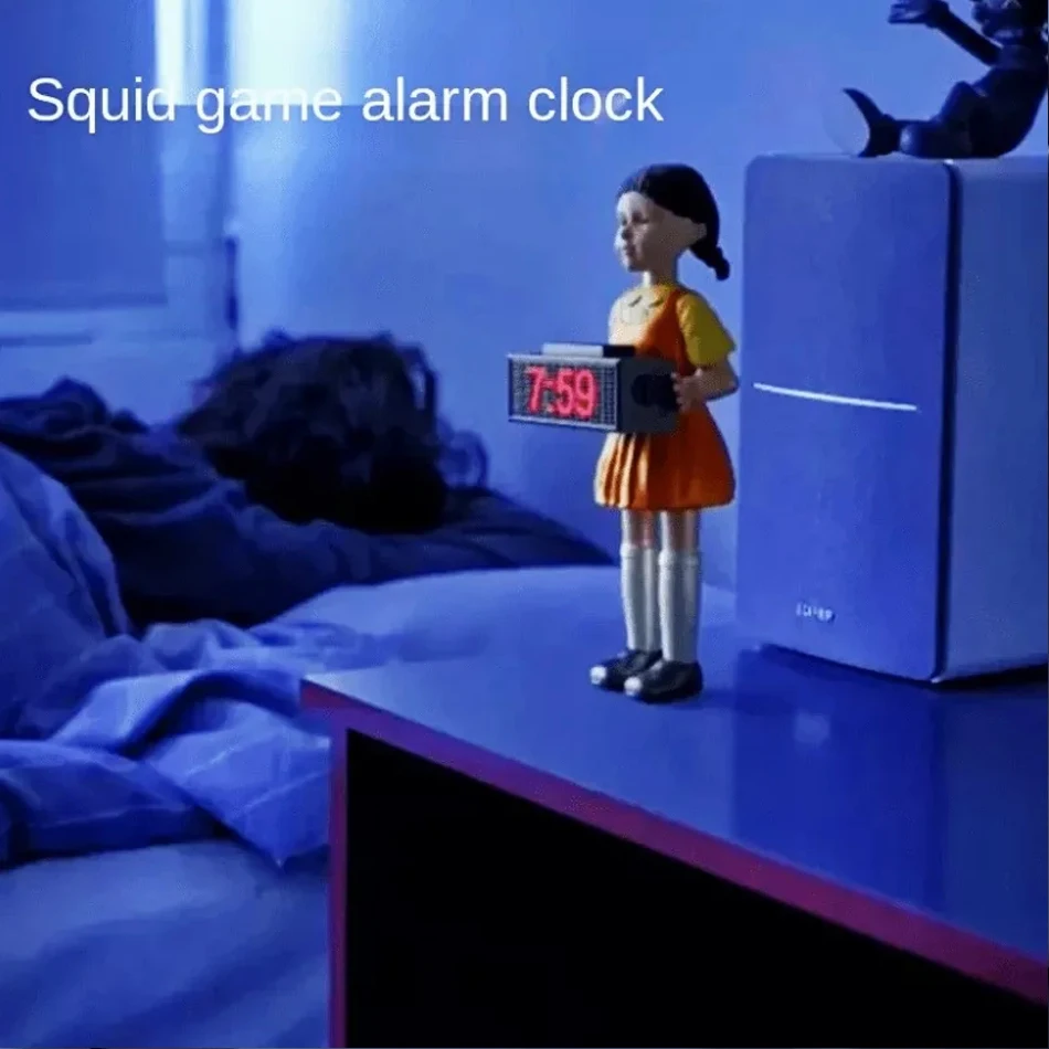 Squid Game Electronics Alarm Clock Fires Bullets Red Green Light Doll Bedroom Desk Decoration Funny 2021 | Дом и сад