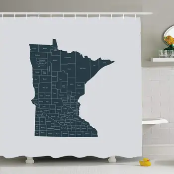 

Shower Curtain Set with Hooks 60x72 Map States Tourism Isolated Symbol USA Silhouette Signs Symbols Textures Design Us United