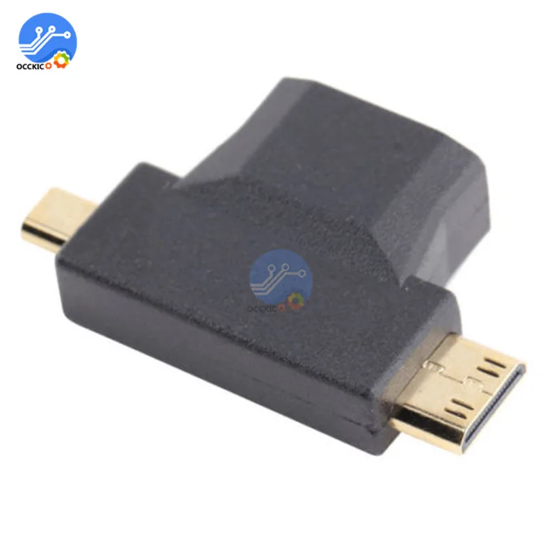 3 в 1 HDMI Женский к Mini HDMI Мужской/Micro HDMI Мужской адаптер конвертер Разъем для планшетных ПК ТВ HDMI адаптер