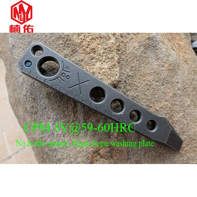 CPM 3V Black Для повседневного использования, Портативный инструмент Титан CPM 3V лом открытый карманный инструмент с креплением сзади - Цвет: CPM 3V Black