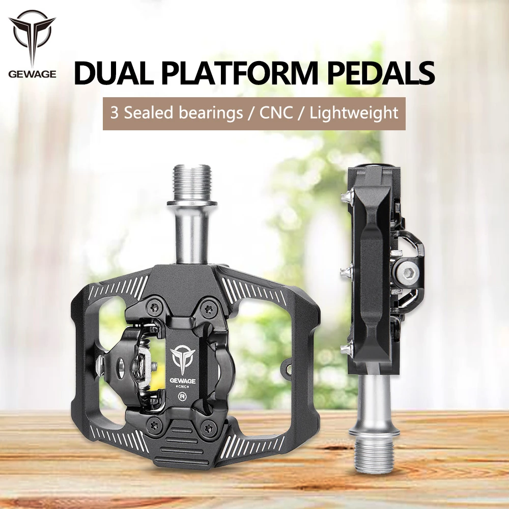 Spd Pedale Mtb 2-in-1 Fahrradpedale Mit Cleat Fr SPD System  MTB &  Rennrad, Rutschfest, 3-fach Kugellager | Wasserdicht
