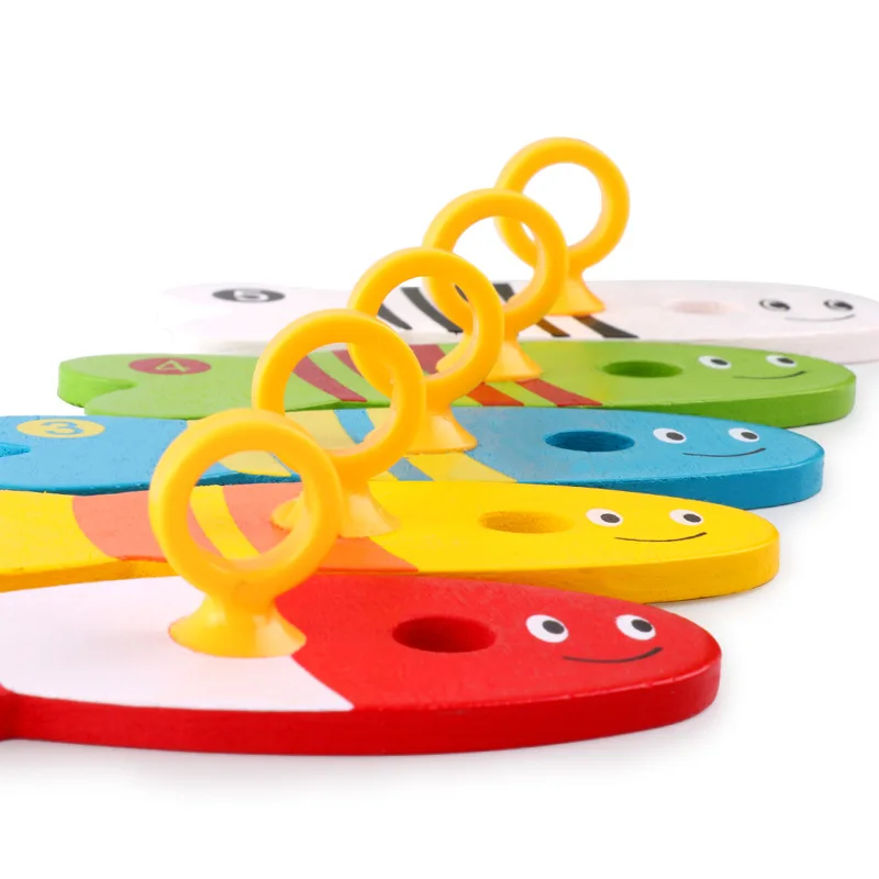 Wooden digital fishing set post game parent-child puzzle early education toy 3-7 years old kindergarten supplies teaching aids