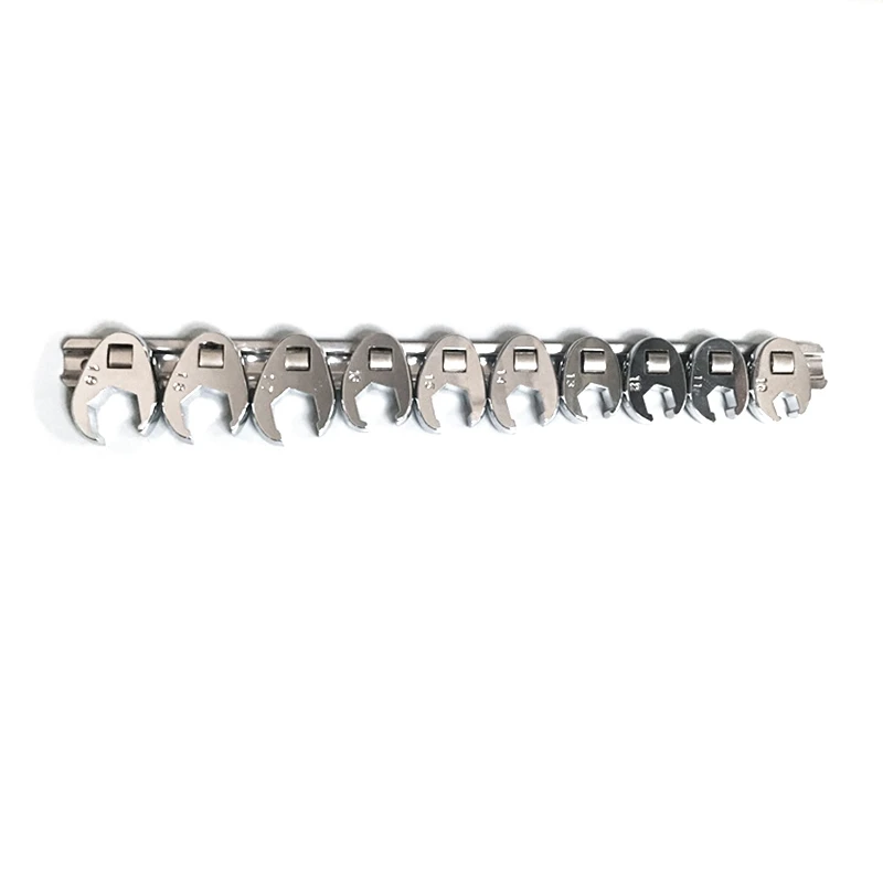 Haudang 10Pcs Flare Nut Crowfoot Line Hex Wrench Set 3/8Inch Drive Open End Spanner Chrome Vanadium Steel Haudang 10Pcs Flare Nut Crowfoot Line Hex Wrench Set 3/8Inch Drive Open End Spanner Chrome Vanadium Steel
