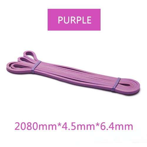 Purple 6.4mm Эспандеры для фитнеса сила обучения Тяговая веревка резинки для спортзала спортивные подтягивающие Силовые полосы оборудование для тренировки - Цвет: Purple 6.4mm