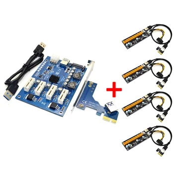 

SATA Replacement Part 4 Ports Expansion Card Adapter Computer Accessory PCI-E 1X Integrated Data Conversion Network Fast Speed
