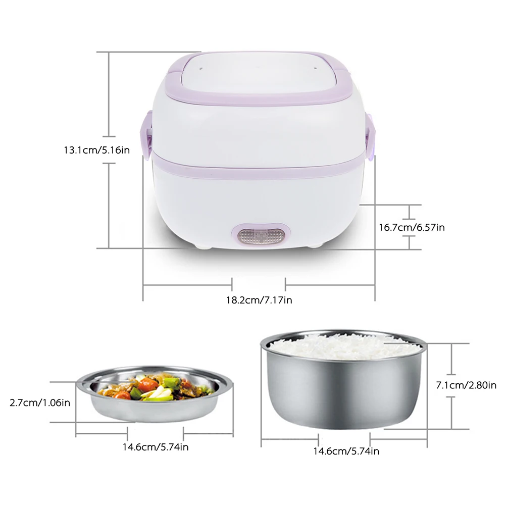 

Hot Multifunctional Mini Rice Cooker Electric Meal Box Thermal Insulation LunchBox Electric Heating Box with Steamer Outdoor