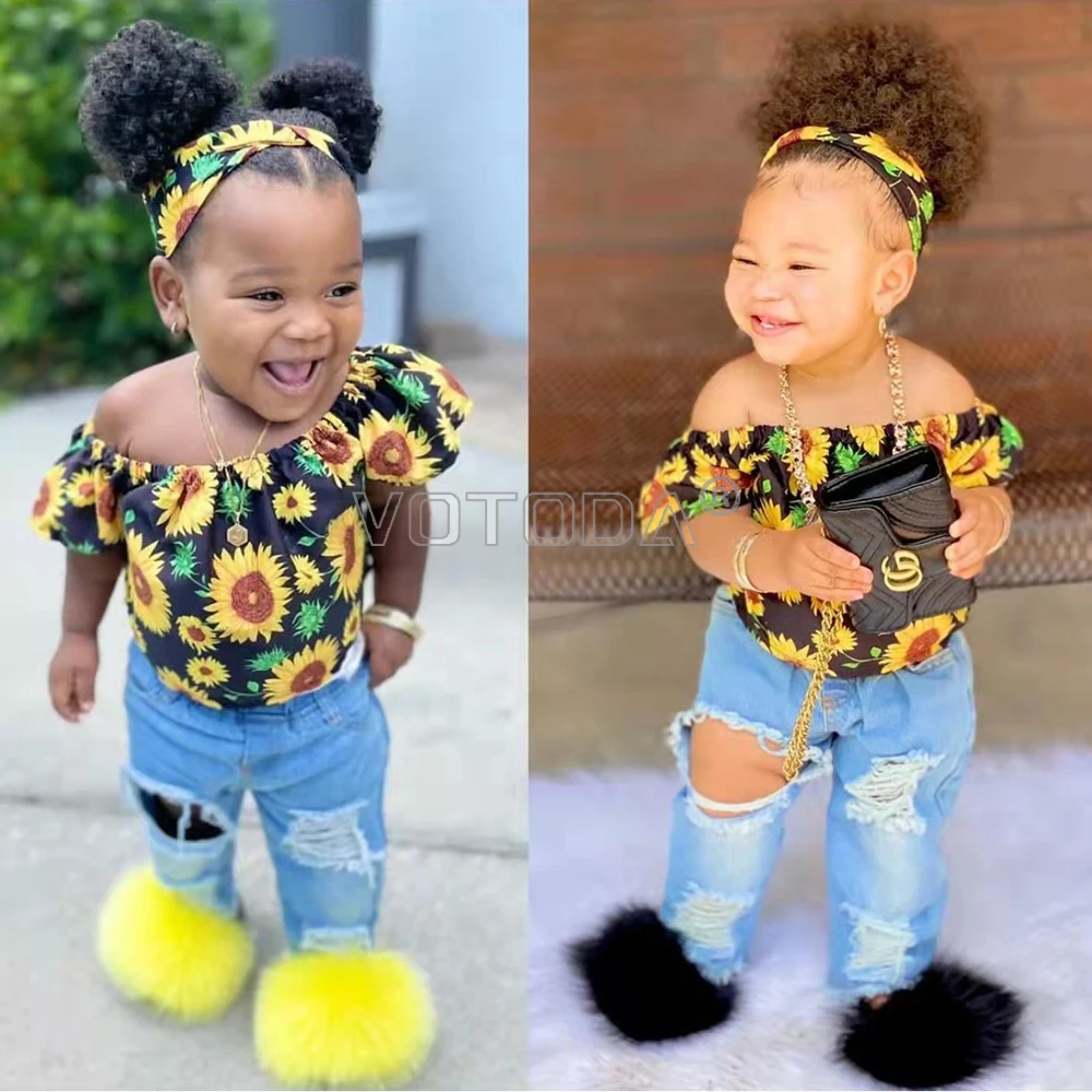 Fur Slides Kids Furry Children Real Fur Slippers Strap Fluffy Raccoon Flip Flops Baby Sandals Girls Cute Funny Shoes Toddler kids slippers plush slippers kids sandals