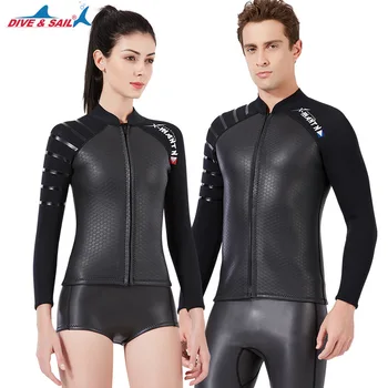 

DIVE & SAIL 3mm Men Women Wetsuits Smooth-skin Shirt Adults Keep Warm Diving Jackets Neoprene Snorkeling Rowing Surfing Suit