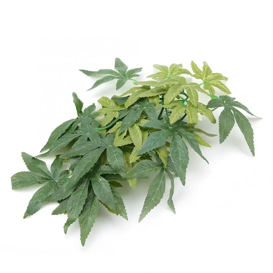 Мини орнамент зеленое искусственное растение искусственные листья аквариум для