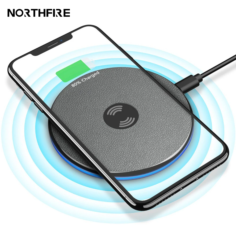 

NORTHFIRE Qi Wireless Charger For iPhone X Xs MAX XR 8 plus Fast Charging For Samsung S8 S9 Smart LED USB Phone Charger Pad