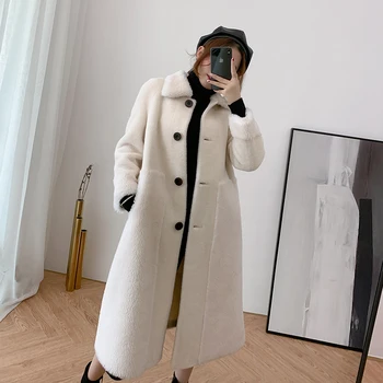 

Real Fur Coat Women Sheep Shearing Winter Jacket for Women Clothes 2020 Korean Wool Fur Coats and Jackets Y075 KJ3043