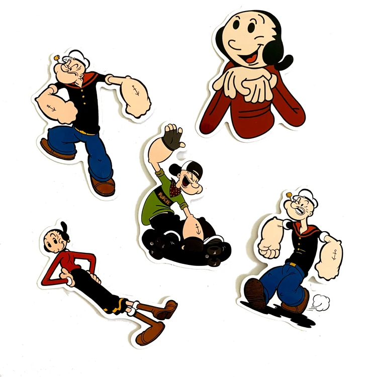 18 шт. мультфильм Америка Popeye моряка наклейка для рюкзака ПВХ скейтборд