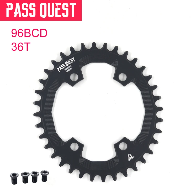 PASS QUEST oval Chainring 96BCD MTB Narrow Wide Bicycle Chainwheel 32/34/36/38/40/42T for deore xt M7000 M8000 M9000 Crankset - Цвет: 36T
