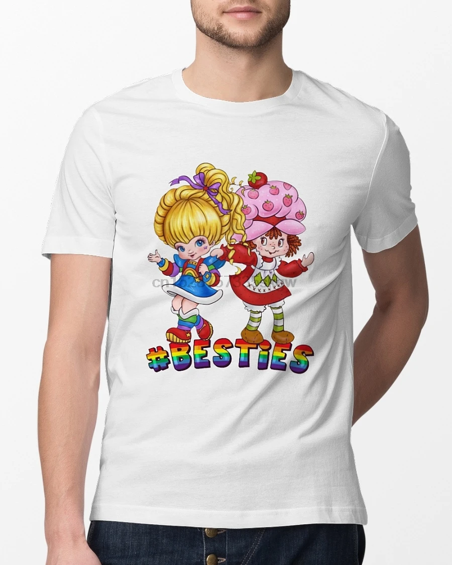 Модная мужская футболка Rainbow Brite Клубничная Песочная рубашка Besties|Футболки| |