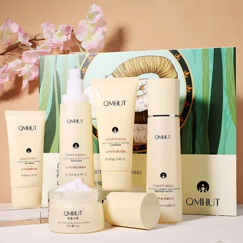 

Goat Milk Skin Care Set Beauty Salon Four Season Face Care Products Face Cream Toner Gift Set Kit Box 5pcs Moisturizing Sets