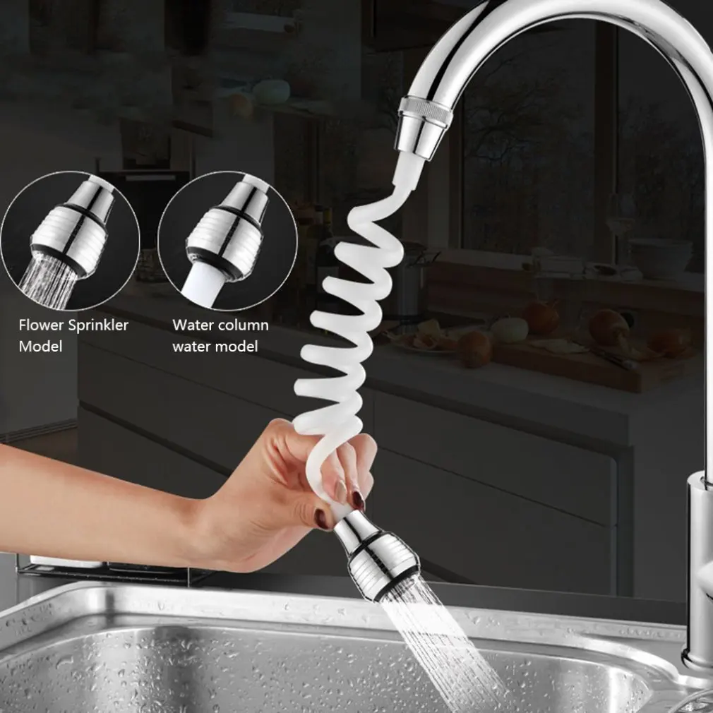A2744 Home Kitchen Faucet Extension Extender Long Hose Portable Retractable Foaming Shower Faucet Durable