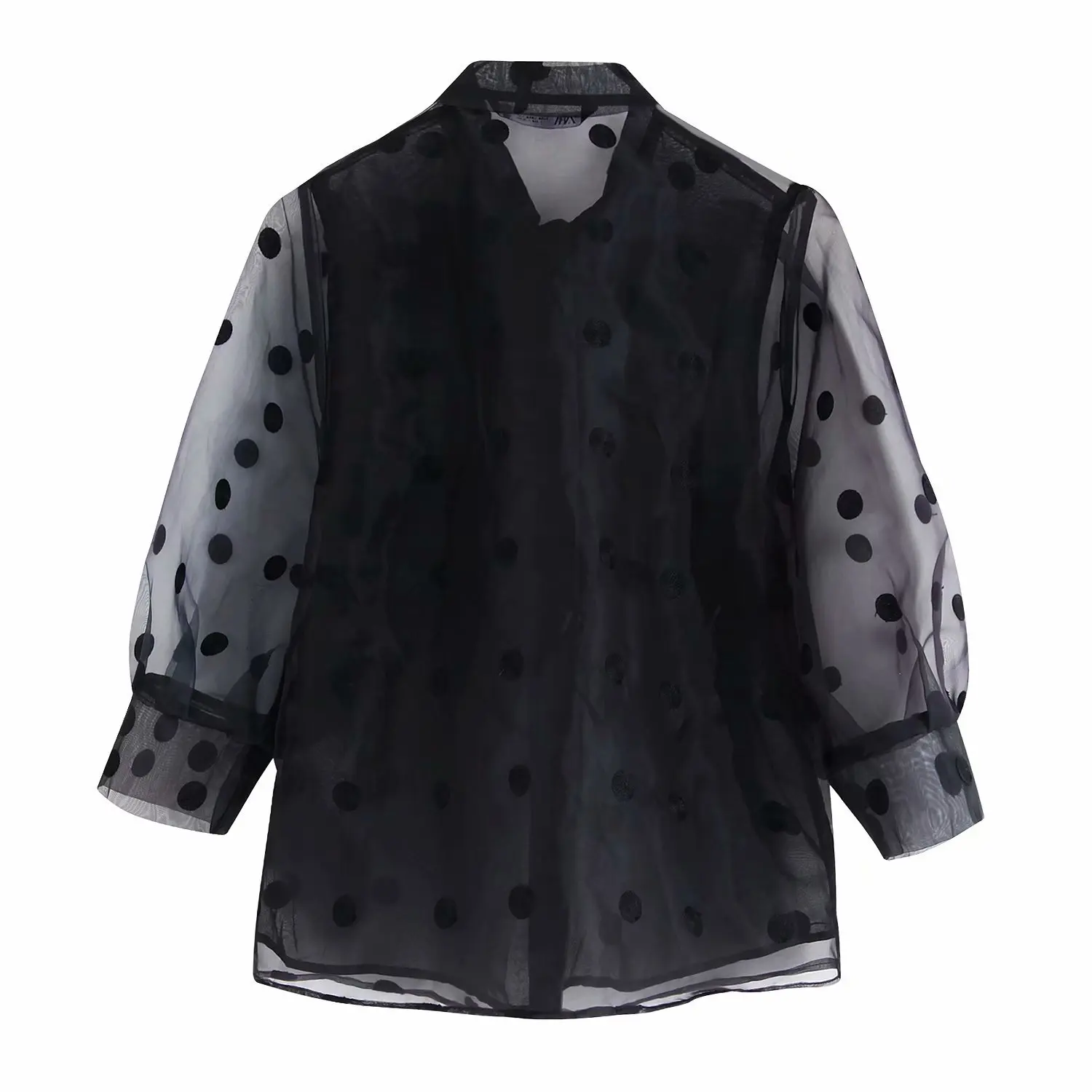 ZA Solid Shirt Fashion Autumn Winter Polka Dot Bow Tie Blouse Top Women Casual Shirt Party Travel Friends Gifts Wholesale