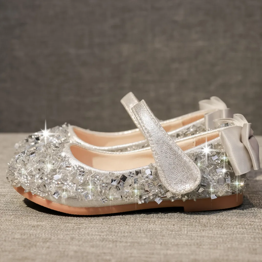 Новые летние Повседневная детская обувь кожаная для девочек принцесса плоская подошва обувь для вечеринок; модные женские туфли с бантом в форме цветка и жемчугом детские сандалии для девочек;#3