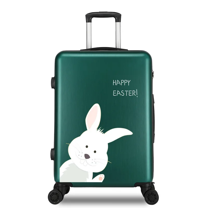 

luggage Women travel suitcase on wheels cartoon Trolley luggage carry on cabin suitcase bag Rolling luggage spinner wheel 20 24