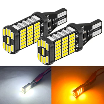 

2x W16W T15 LED Bulbs 4014 45SMD Canbus OBC Error Free LED Backup Light 921 912 W16W Bulbs Car Reverse Lamp Xenon White amber