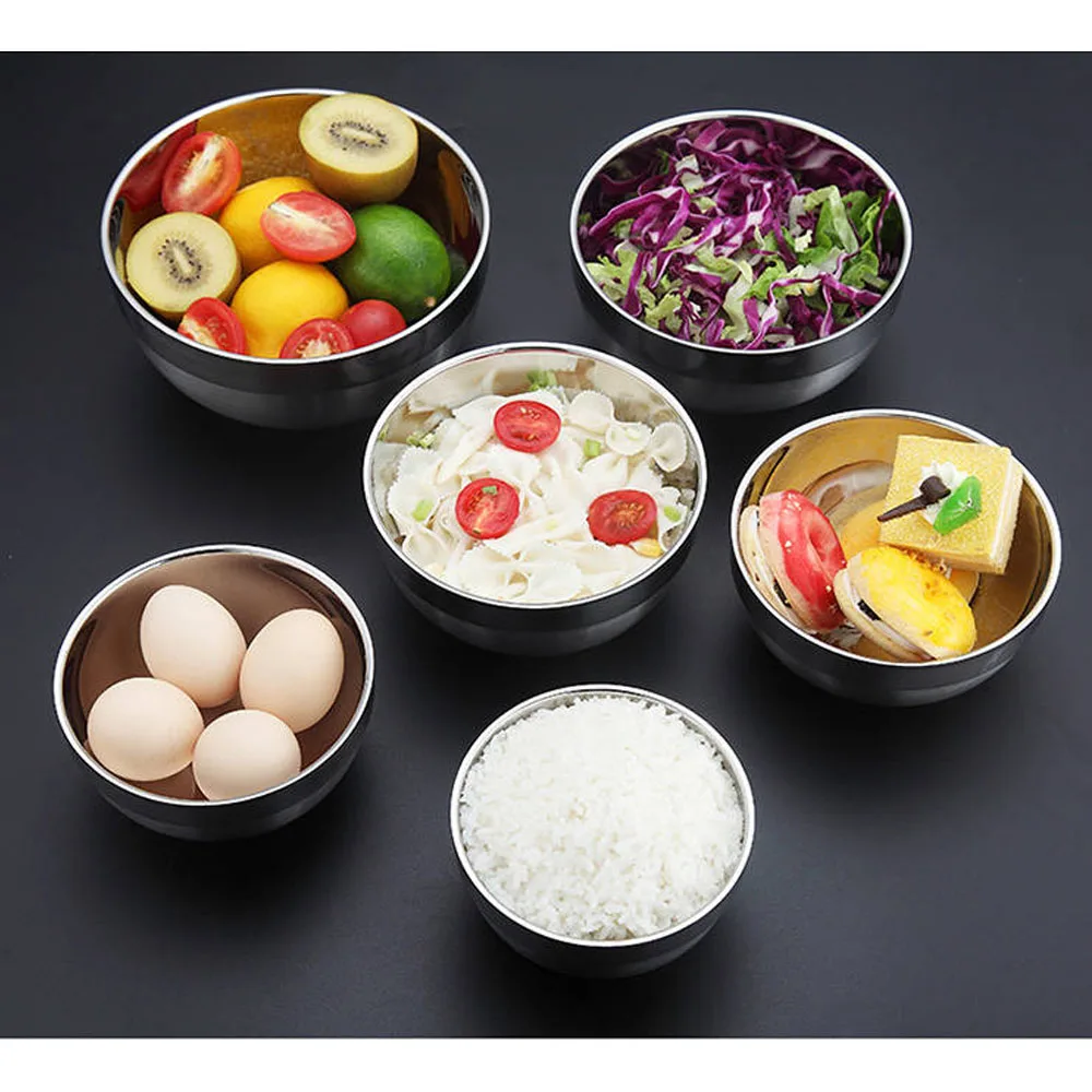 

1PC Double-Deck Hollow 304 Stainless Steel Bowls Heat Insulation Durable 12/13/14/15/16/18CM