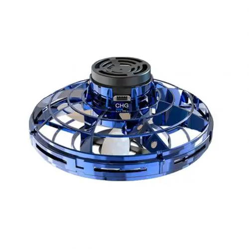 Фиджет Finger Spinner мини летающий гироскоп для игр на открытом воздухе летающий НЛО Дрон детская игрушка - Цвет: Синий