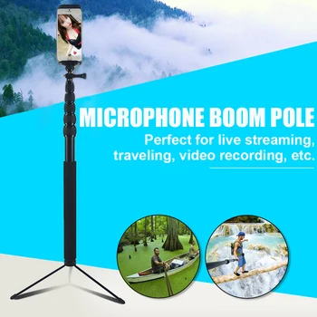 

Besegad 6-Section Strechable Microphone Mic Boom Pole with 1\\\/4inch Screw for Radio Broadcasting Interviews Video Recording