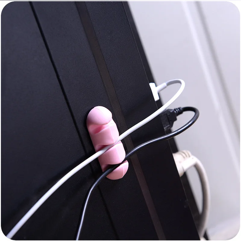 Silica gel shelf rack Color Cable Winder Organizer Storage Winder Cable Collector Tool Holder Headset Wire Wrap Core 2pcs cable organizer desk organizer storage organizer bag organizer