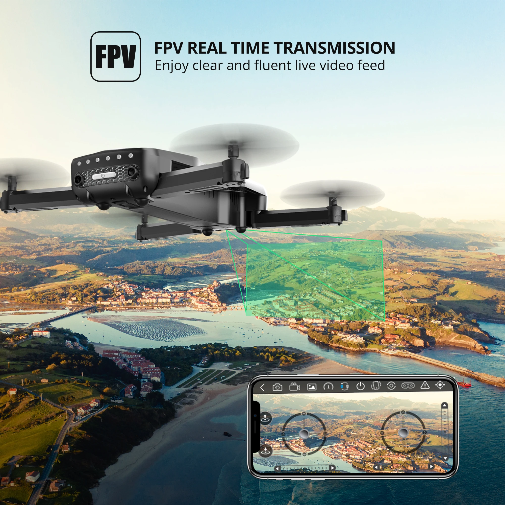 Квадрокоптер Holy Stone HS160 Pro складной Wi Fi FPV 1080P HD|Радиоуправляемые вертолеты| |