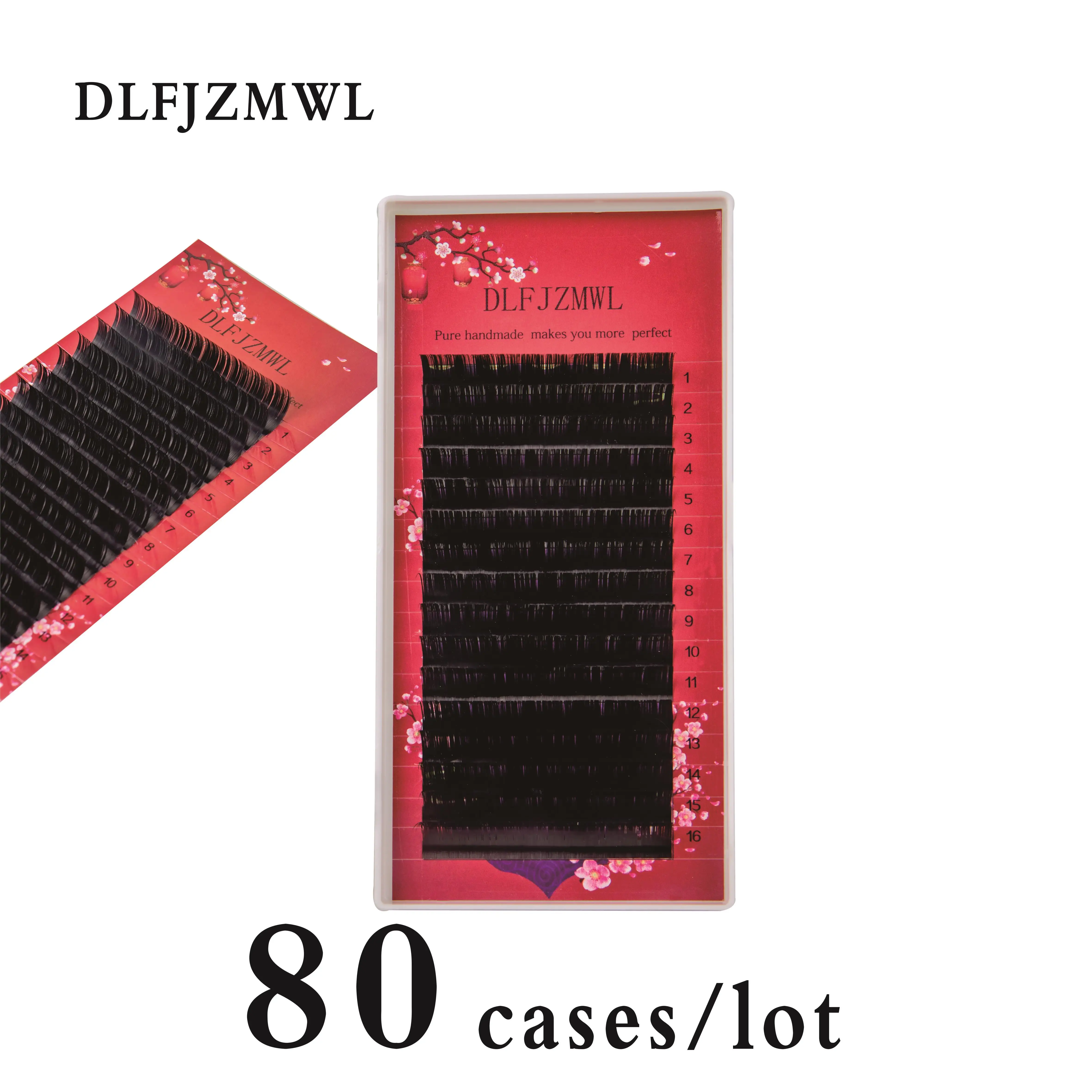

DLFJZMWL80 trays Eyelash extensions16 rows High quality mink lashes individual natural soft and thick faux cils eyelashes cilios