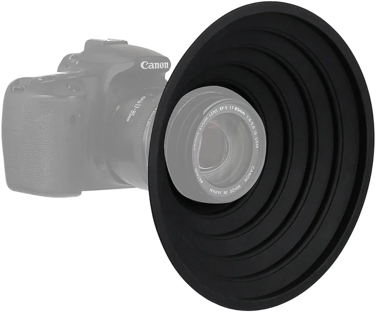 Parasoleil Objectif 62 Mm En Caoutchouc Pliable - Anti-reflets, Protection Lentille