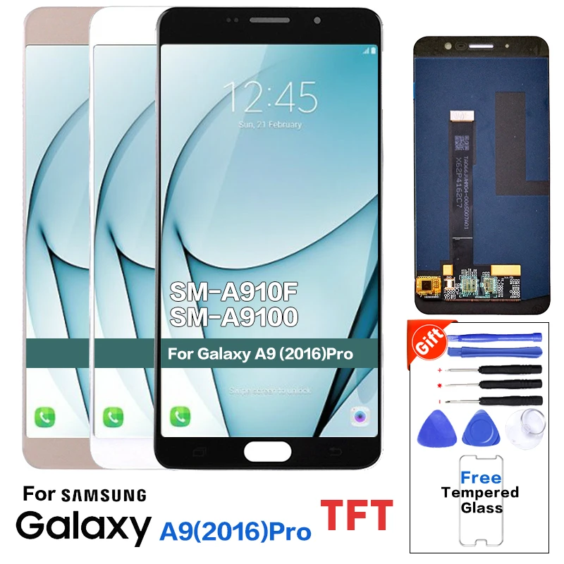 A910 Lcd For SAMSUNG GALAXY A9 Pro LCD 2016 A9100 A910F/DS Display Touch Screen Replacement 6.0 &quot pro screen free tools | Мобильные