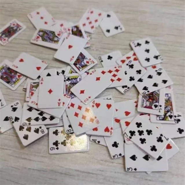 2Sets Mini Poker Playing Cards Random Funny Models Poler Cute Miniature Games 1:12 Doll Toys Decorative Dollhouse Accessories 2