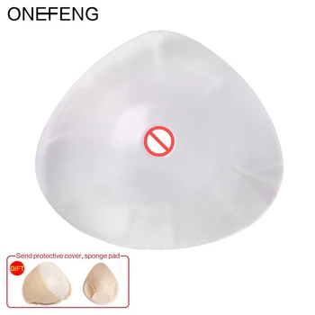 ONEFENG Triangular Shape 150-1000g/pc Silicone Breast Form Woman Fake Boob Artificial Breast Prosthesis Tits for Mastectomy triangle shape new 2000g pair silicone breast form artificial huge fake false chest prosthesis boobs enhancer for mastectomy
