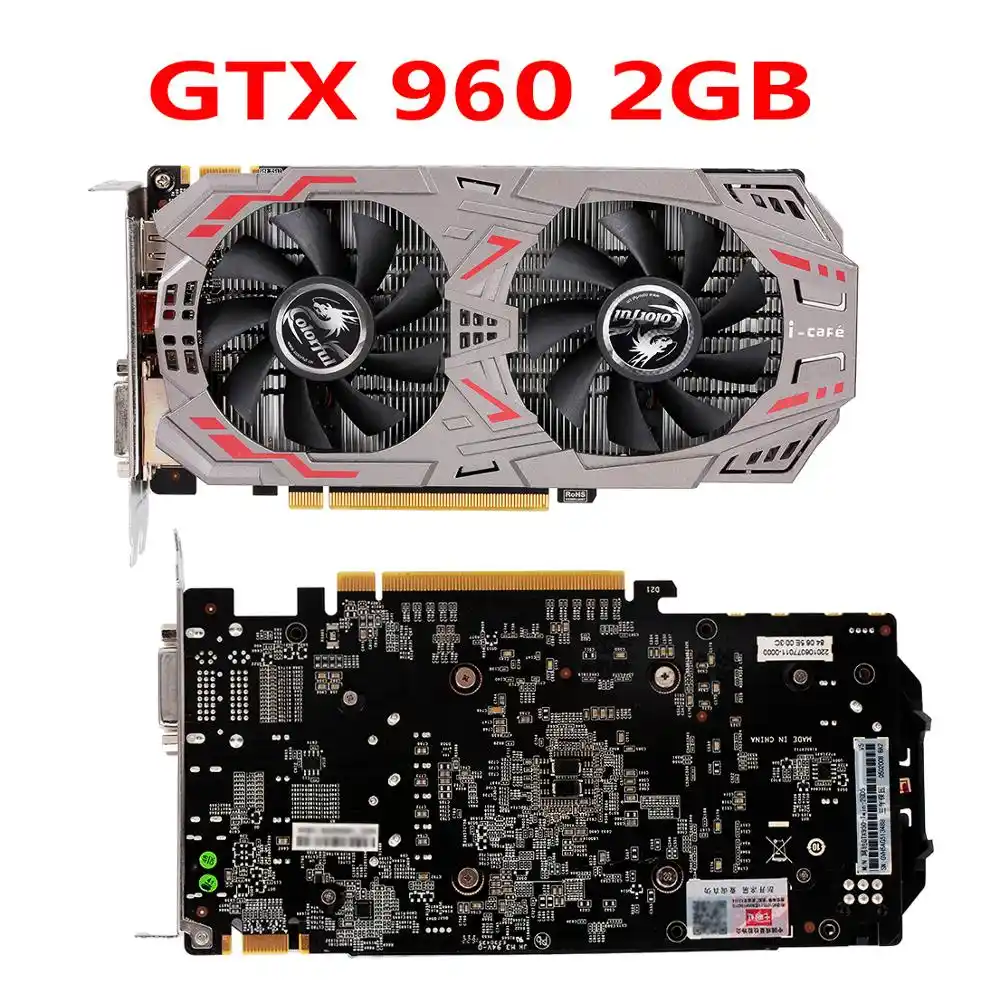 Colorful Gtx 960 2gb D5 Graphics Card 128bit 7010mhz Gtx960 2gb Ddr5 Dp Hd Dvi Pci E X16 3 0 Used Second Hand Computer Cables Connectors Aliexpress