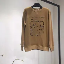 Женская толстовка с вышитыми буквами, Осень-зима, новые женские топы, повседневная спортивная одежда, пуловер