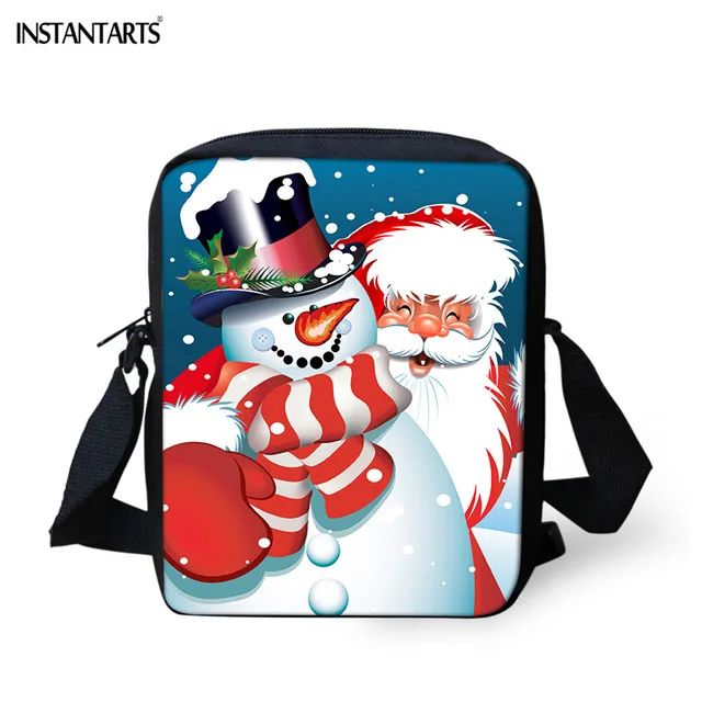 INSTANTARTS милый 3D Снеговик Дизайн Кроссбоди мешок студентов маленькие школьные сумки Рождество Сумка для мальчиков девочек сумки Mochila - Цвет: HMC2819E