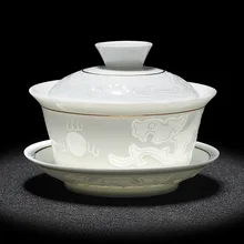 2021 китайский ручная роспись Чайный сервиз Tureen Dehua высококачественный белый фарфор gaiwan чайный фарфор набор для путешествий быстрая чашка 2021 китайский ручная роспись Чайный сервиз Tureen Dehua высококачественный белый фарфор gaiwan чайный фарфор набор для путешествий быстрая чашка