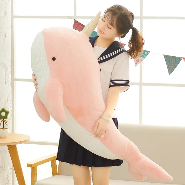 Creative Plush Unicorn Whale Soft Stuffed Children Sofa Cushion Furrey Whale Animals Pillow Home Decor For Kids Holiday Gifts