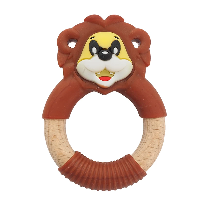Chenkai 5PCS Silicone Lion Teether Animal Baby Rodent Teething BPA Free For Nursing Chewing Pendant Accessories Toddler Toys