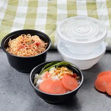 Одноразовый контейнер быстрого питания вынос упакованная чаша прозрачная пластиковая круглая чаша Лобстер бобы-желе горячий и кислый рисовая лапша