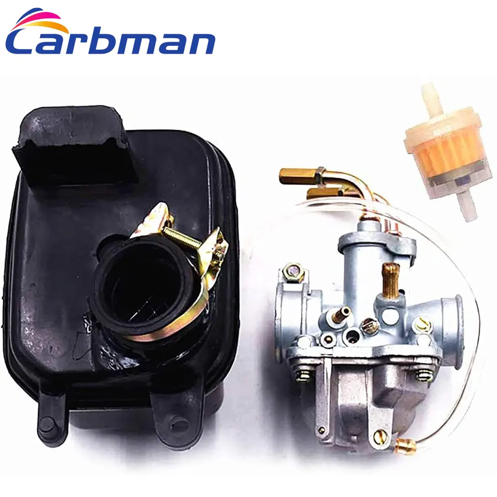 Carbman Carburetor Carb with Air Filter Cleaner Box For Yamaha PW50 PW 50 Y-zinger 1981-2009 YT60L YT60 Motorcycle | Автомобили и