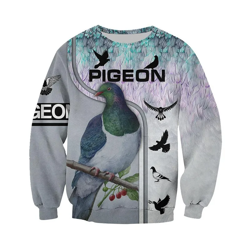

New Fashion Harajuku Sweatshirt 3D Full Printing Beautiful Pigeon Hoodie/Zip Hoodie Unisex Casual Jackets