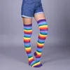 Long Socks Women Thigh Highs Socks Halloween Stockings Sexy Knee High Socks Stripe Fashion Rainbow Socks Happy Funny Socks Women ► Photo 3/6