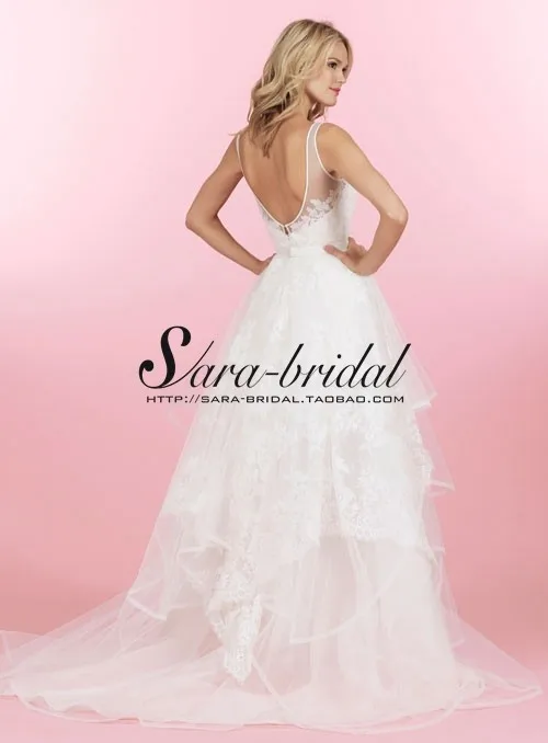 Vestido de noiva сексуальное кружевное свадебное платье с открытой спиной и глубоким v-образным вырезом и аппликацией со съемной юбкой платья для матери невесты