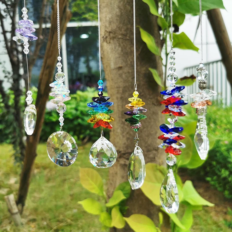 H&D Set 6 Hanging Crystal Prisms Ball Pendant Sun Catcher  Wedding Party Gifts 