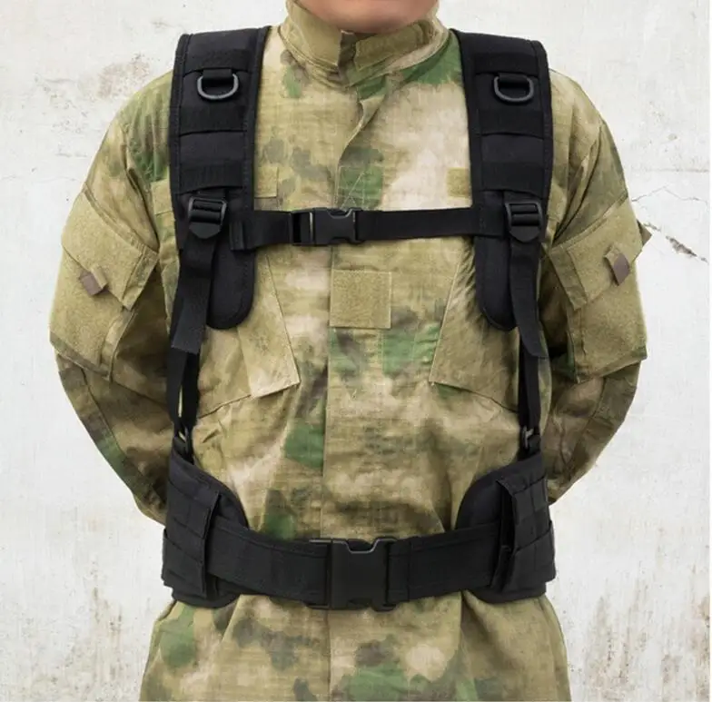 Outdoor sports tactical combination belt molle girdle waist protection army fan multi-function strap vest vest suit